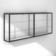 Double large trophy display cabinet with black frame