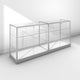 Double glass display cabinet with frameless front - silver - back view