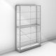 Large trophy display cabinet with silver frame