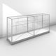 Double glass display cabinet with frameless front - silver